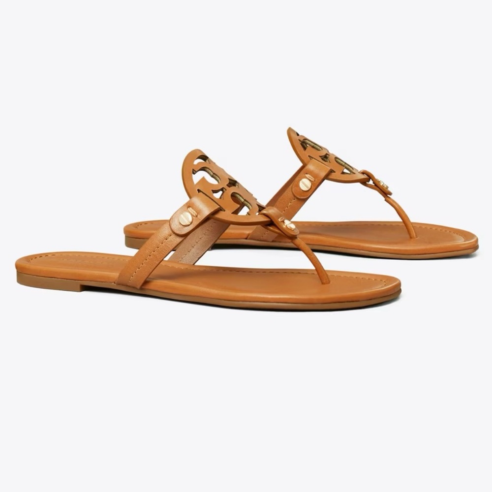 Tory Burch Miller Vachetta Leather Sandals 10.5